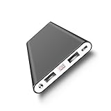 Polanfo M50000 Portable Power Bank 12000mAh External Battery Charger, Ultra Slim Design with 2 USB Ports for iPhone7 Plus 6s 6 Plus, iPad, Samsung Galaxy and More -Gray