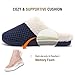 ULTRAIDEAS Women's Lamb-hug Comfy Fleece House Slippers Memory Foam, Slip-on House Shoes Indoor Outdoor (Blue, Size 7-8)