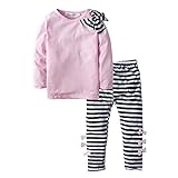 Big Elephant Girls Dress Sets T-Shirt Pants Kids Outfits Bow F50