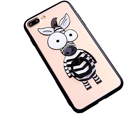 Finger Ring Stand case, LODOICEA Elephant Zebra Prints Ultra Thin Phone Case Cover With 360 Rotating Back Ring Grip Holder kickstand(Zebra iPhone 7 Plus 8 plus)