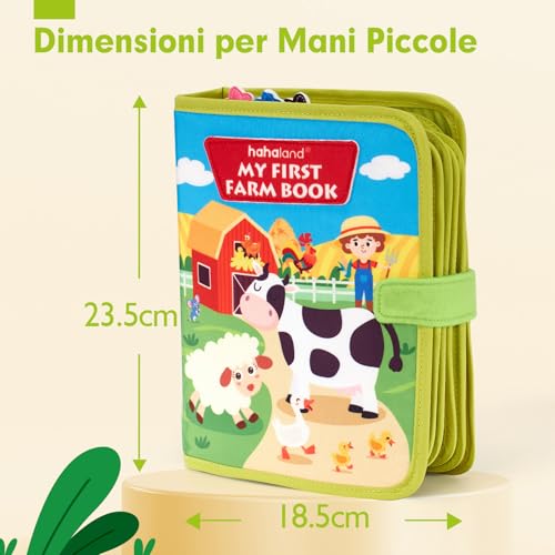 hahaland Busy Board Montessori Interactive Book 1 Year – Quiet Book Sensory Educational – Montessori Games 1 2 3 Years Table Felt Panel Activity Case Educational Gift for Children