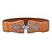 Retro Vintage Brown Belts Women Elastic Waist Belt Size L CL0415-5