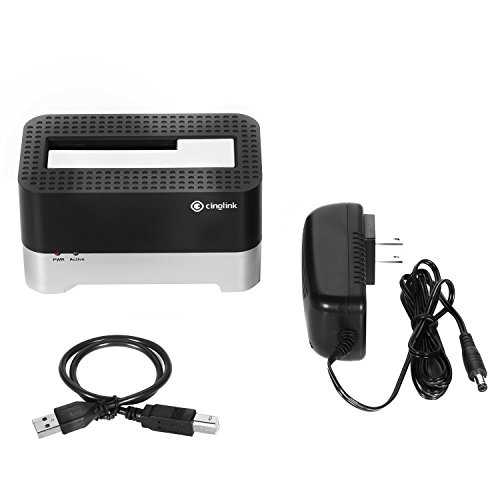 Cinolink USB 2.0 SATA 1 Bay Hard Drive Docking Station with USB 2.0 Cable for 2.5 And 3.5 inch HDD, SSD, Power Adapter Included