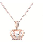 TIDOO Jewelry Womens Queen and Pendant Necklace 3 Lays Rose Gold/Platinum Plated With Austrain Crystals