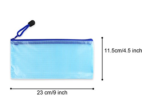 Newbested 30 PCS 5 Colors A4 Plastic Zip File Paper Document Folder Bags Storage Pouch Waterproof Plastic Double Layer Zipper File Bags Invoice pouches Bill Bag Pencil Pouch Pen Bag