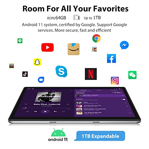 YOTOPT 10.1 Inch Android 11 Tablet, Tablets OctaCore Processor, 64GB