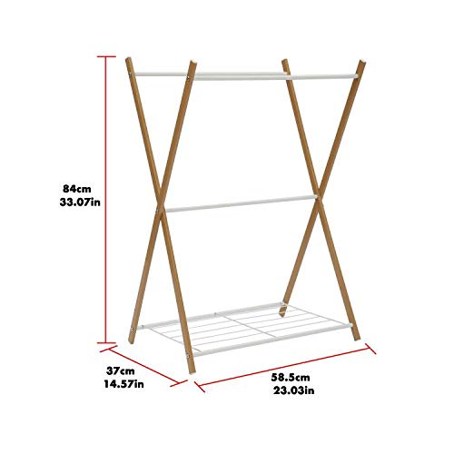 JEROAL Towel Rack Rail Stand Bathroom Storage Rack Laundry Drying Rack Hanger - Thumbnail 3