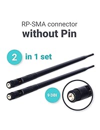 9dBi WiFi Antenna with SMA Male (SMA-Plug) Connector Compatible W Anran Haloview IP Camera & Other Wireless Security Camera Antenna - 2.4Ghz Wireless Networking Device 2 PCS