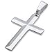 Sterling Silver Diamond Cut Thick Solid Cross Pendant 1.5
