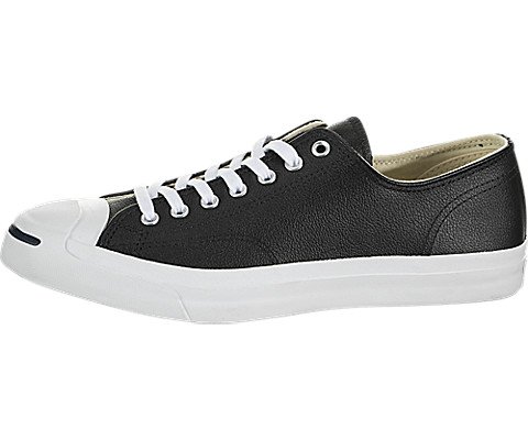 Converse Jack Purcell Leather Fashion-Sneakers, Black/White, 12 B(M) US Women / 10.5 D(M) US Men