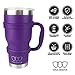 Gold Armour 30 oz Tumbler - 6 Piece Stainless Steel Insulated Water & Coffee Cup Tumbler with Straw, 2 Lids, Handle, Straw - 18/8 Double Vacuum Insulated Travel Flask (Purple)