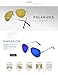 LUENX Aviator Sunglasses Men Women Polarized with Case - UV 400 Mirror Blue Lens Metal Siver Frame 60mm (Dark Blue -6, 60)