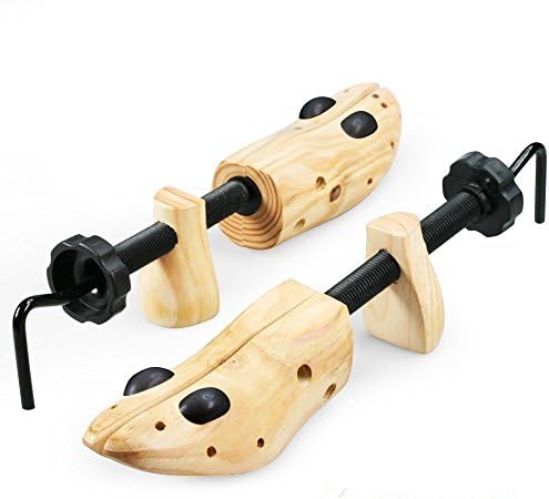 Echodo 2 Way Cedar Shoe Trees Adjustable Wooden Shoe Stretcher Shaper for Women Size 3.5--7 (Small)