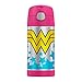 Classic Wonder Woman Logo Thermos Funtainer 12oz Kids Cold Drink Bottle w/Straw
