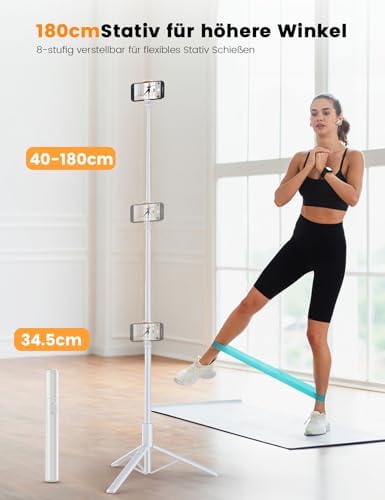 180cm Handy Stativ mit 1/4" Kamera-Halterungen, NT79 Selfie Stick
