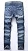 Aiyino Men's Ripped Slim Straight Fit Biker Jeans With Zipper