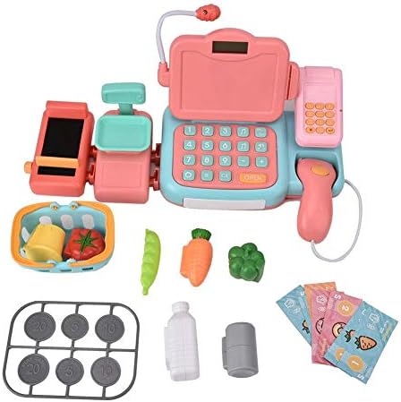 Juguete de caja registradora, Durable Cash Register Toy Supermercado infantil Supermercado Juguete con micrófono y sonidos Ideal para niños pequeños y preescolares: Amazon.es: Bebé
