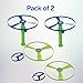 Kicko Flying Saucer Toy Set - Pack of 2-4 Piece Set, 6.5 Inch Launcher, 3 Inch Disc and 2 7.25 Inch Discs - Colors Green and Blue - for Kids Party Favors, Bag Stuffers, Fun, Toy, Prize