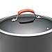 Rachael Ray Brights Hard Anodized Nonstick Sauce Pan/Saucepan with Lid, 3 Quart, Gray