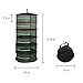 HYDGOOHO Herb Drying Rack Net Dryer 6 Layer 2ft Black W/Green Zippers Mesh Hydroponicsthumb 1