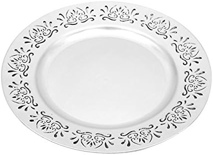 Platzteller Muster Rand 33 Cm Silber Amazon De Kuche Haushalt