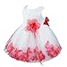 TIAOBU Baby Girls Flower Petals Tulle Formal Bridesmaid Wedding Party Dress Watermelon Red 9-12 Months