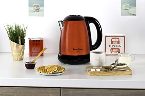 MOULINEX Bouilloire SUBITO rouge 1,7L Inox Bouilloire sans fil Résistance cachée Niveau d'eau visible BY540510