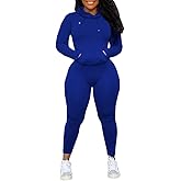 Nimsruc 2 Piece Outfits For Women Sweatsuits Sets Hooded Tracksuit Long Sleeve Pullover Jogger Sweat Pants Set