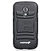 Moto G 2nd Gen Holster Case, Fosmon STURDY [Locking Swivel Belt Clip | Kickstand] Rugged Heavy Duty Shock Proof Case for Motorola Moto G 2nd Gen (Black/Black)
