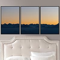 3 Piece Framed Canvas Wall Art Orange Sunset Canvas Prints Home Artwork Decoration for Living Room,Bedroom - 16
