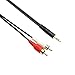 PASOW 3.5mm Stereo Male to 2RCA Male (Right and Left) RCA Audio Cable (15 Feet)