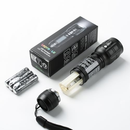 LE LED Torch Small, LE1000 Extremely Bright Zoom-able Mini Torches Battery Operated for Children, Portable, Waterproof Torch, Torch for Camping, Outdoor, Hiking, Emergencies