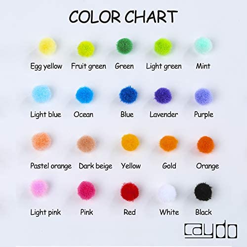 Caydo 1200 Pieces 1cm Assorted Pom Poms, Small Pompom Balls for Kids Creative Arts & Crafts Projects Making and DIY Decorations