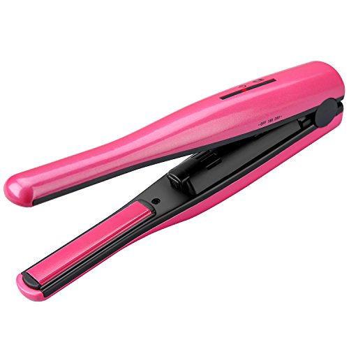 OBEST Hair Straightener Cordless Ceramic Flats Iron 2 in 1 Hair Straightening and Curler with Temperature Control Travel Hair Curling Irons Professional Styling Tool Pink