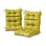 Greendale Home Fashions Outdoor High Back Chair Cushion (set of 2), Kiwi
