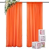 Orange Chiffon Backdrop Curtain 10FT Sheer Curtains