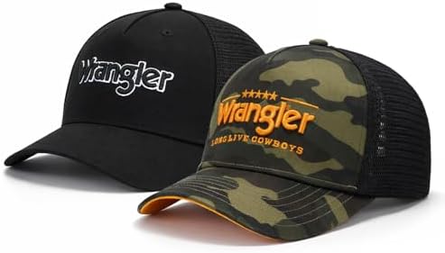 Wrangler Vintage Denim/Tan Adjustable Snapback Hat at Amazon Men's