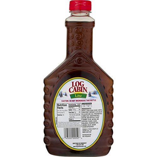 Log Cabin Syrup, Lite, 24 Ounce (Pack of 12)