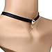 Wo Mai Women Black Velvet Choker Necklace GothicJewelry (White Diamond)