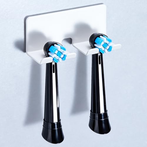 GGQ Electric Toothbrush Holder - Wall Mounted Toothbrush Holder in Holder Electric Toothbrush Heads Without Drilling for Bathroom Toothbrush Holder Self-Adhesive (White, Small)