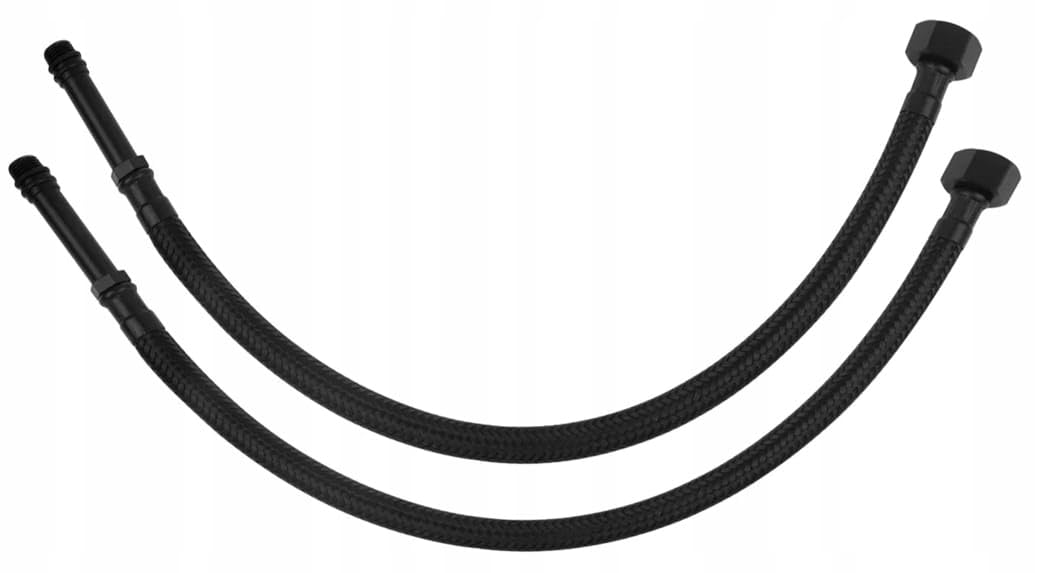 2 Pack of 60cm M10 x 3/8" BSP Black Flexible Tap Tails Connectors Faucet Hoses