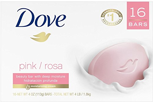 Dove Beauty Cream Bar Soaps Pink 16 Bars, 4.76 Oz/135 Grams Each