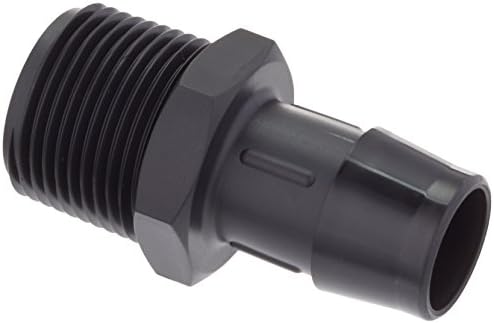 Eldon James A12-12BN Black Nylon Adapter Fitting, 3/4-14 NPT to 3/4" Hose Barb (Pack of 10)