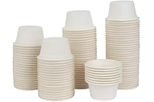 brheez 2 oz - Pack of 200 White Paper Souffle Cup - Small Paper Cups for Sample, Mouthwash Cups, Condiment Cups, Snack Cups, Souffle Cups - Mini Biodegradable Compostable & Disposable Tasting Cups