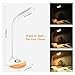 MoKo LED Desk Lamp with Dimmable Color, Portable Reading Table Light with built-in 1800mAh rechargeable battery, Flexible Gooseneck, Touch Control, For Kids Study Home Office -White