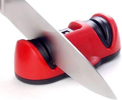 Dishan Kitchen Suction Cup 2 Slot Knife Sharpener, Assorted Colour