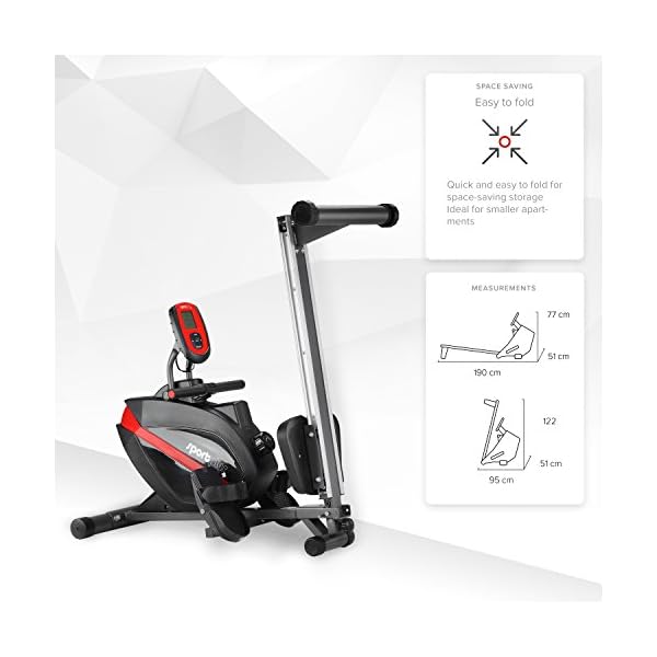sportplus-Rowing-Machine-Computer-with-5-kHz-Pulse-Receiver-up-to-150-kg-User-Weight-Foldable-Tested-in-Accordance-with-EN-ISO-20957-1EN-957-7 SportPlus Rowing Machine for Home Use, Foldable, Magnetic Resistance with 8 Levels, Computer and Pulse Receiver, max…