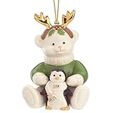 Lenox 2017 Teddy's Penguin Bear Ornament Annual Figurine Sweater Christmas