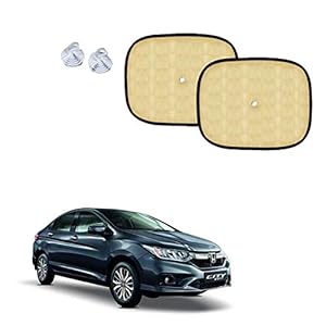 Sykit Car Adorable Beige Sun Shades for Side and Rear Window for Honda City i-VTEC (Set of 2)