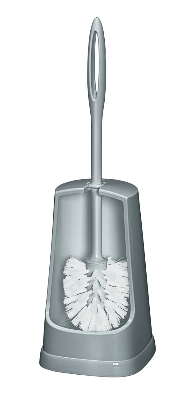 WENKO Simple Toilet Brush Holder Grey, Gray, 40 x 12.5 x 12.5 cm